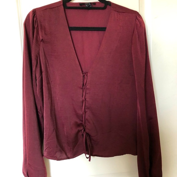 Red tie up blouse - Picture 1 of 1